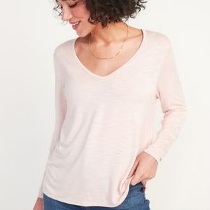 NWOT | Old Navy Pink Long Sleeved V-Neck T-Shirt |   US S